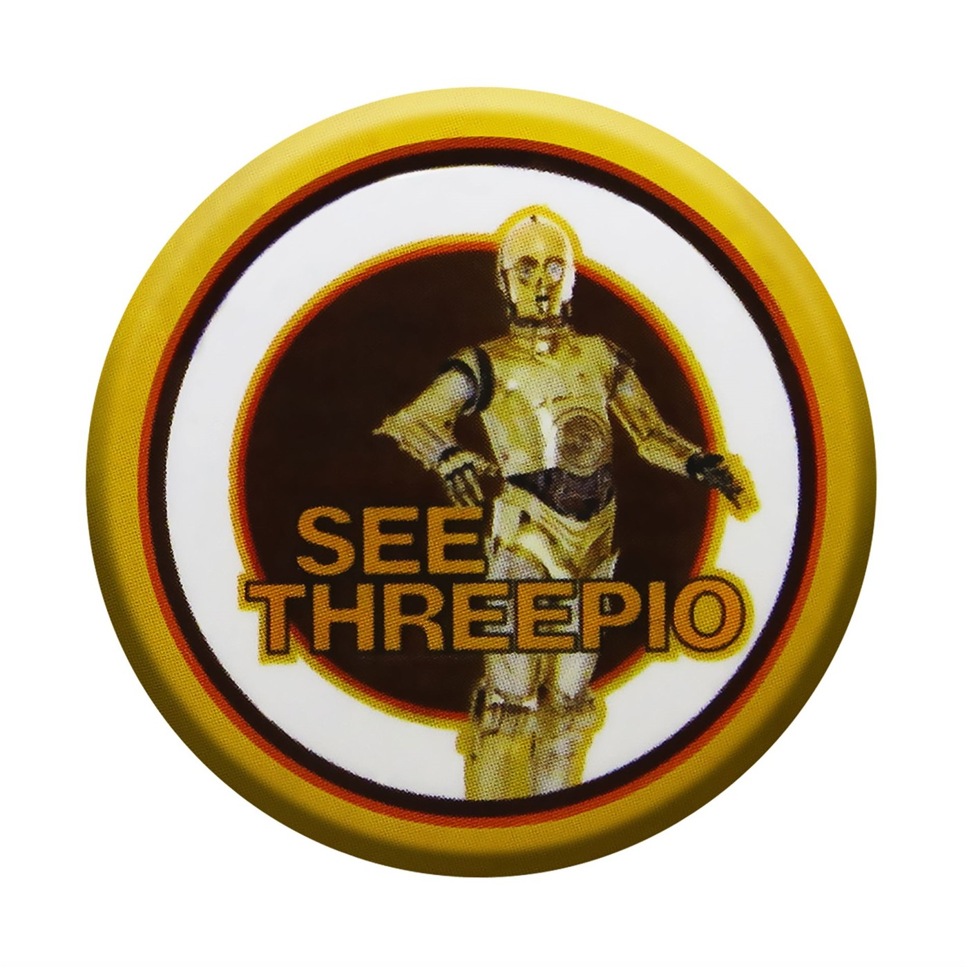 Star Wars C3PO Vintage Circle Button, Brown