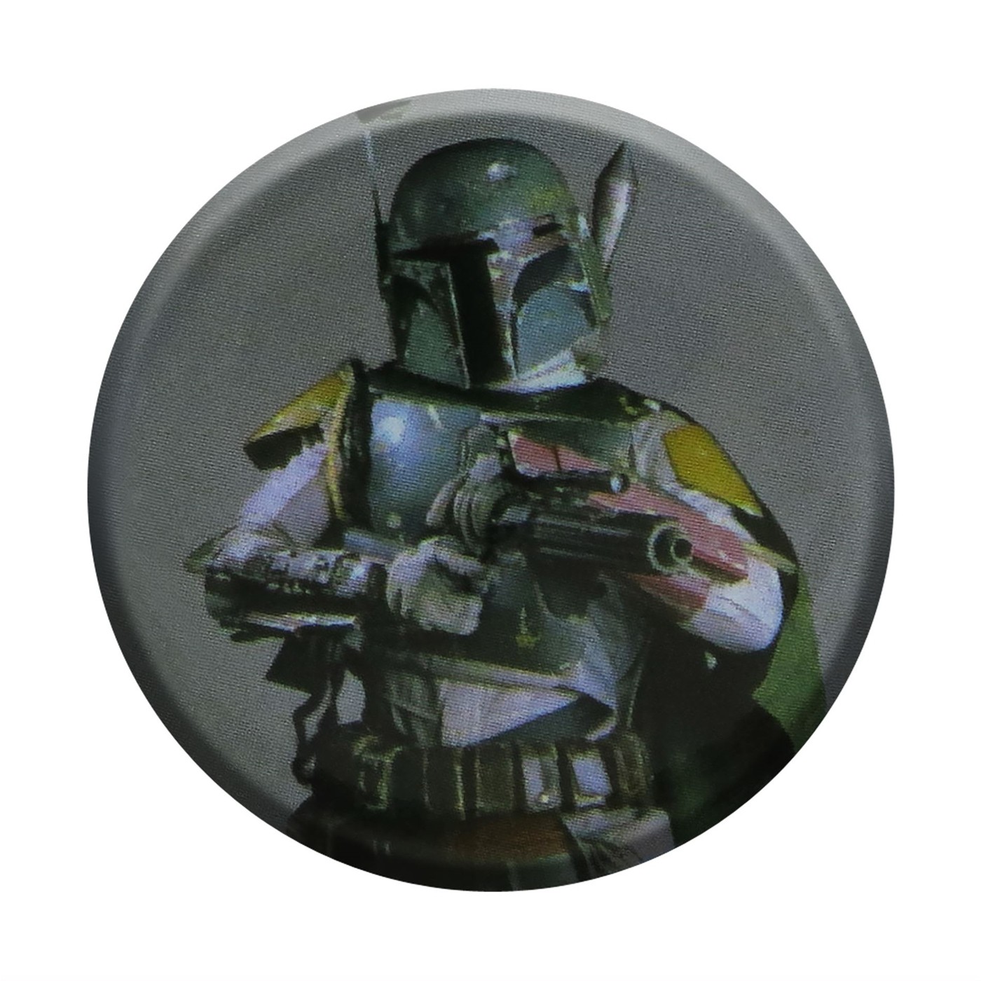 Star Wars Boba Fett on Grey Button, Grey