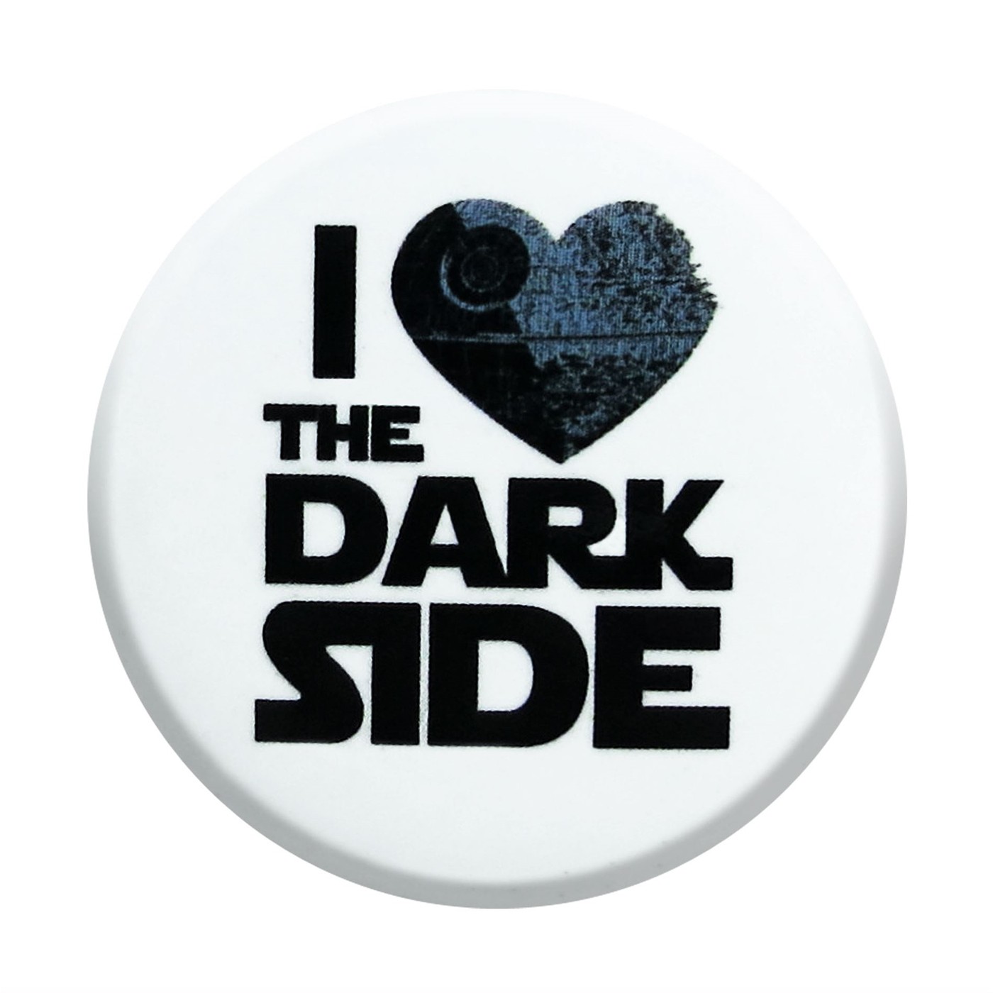 Star Wars I Heart The Dark Side Button, White