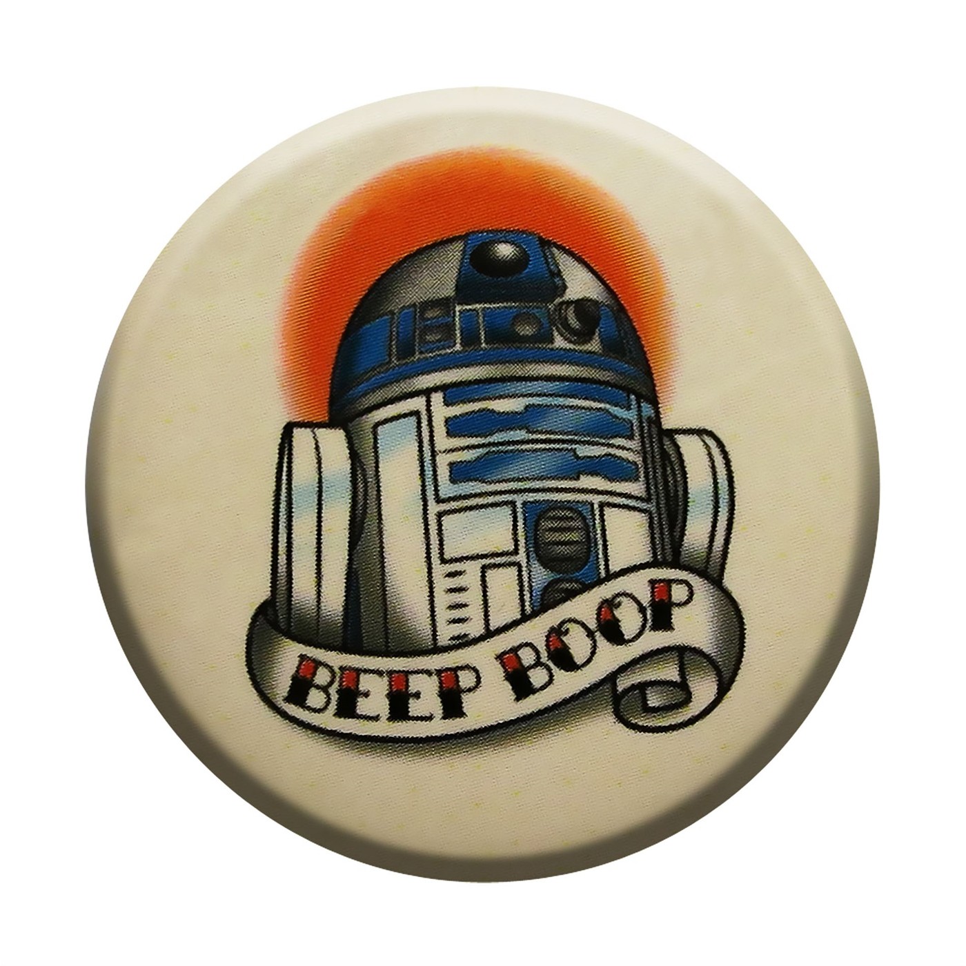 Star Wars R2D2 Tattoo Button, White