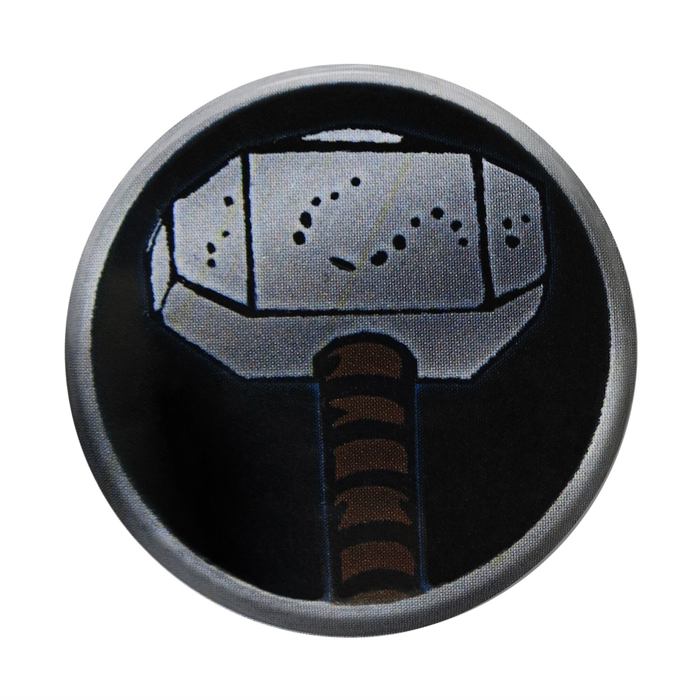 Thor Mjolnir Hammer Button, Black