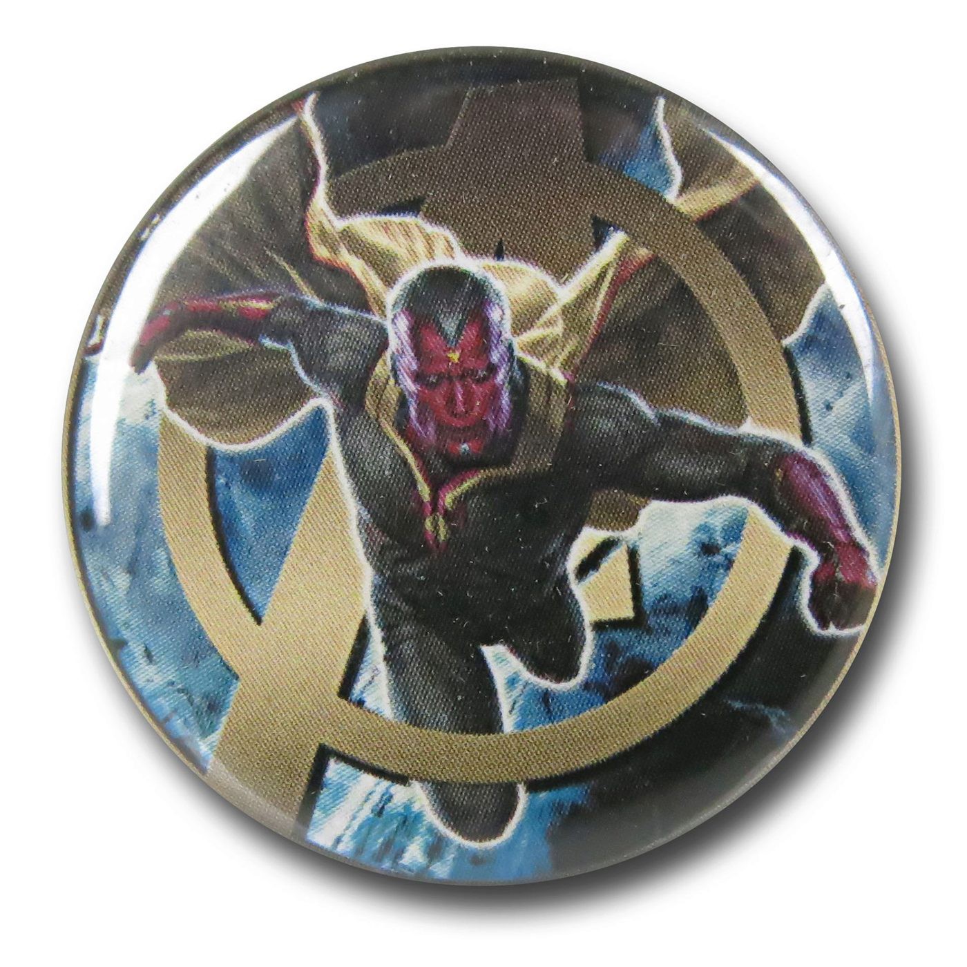 Vision Age of Ultron Symbol Button, Blue