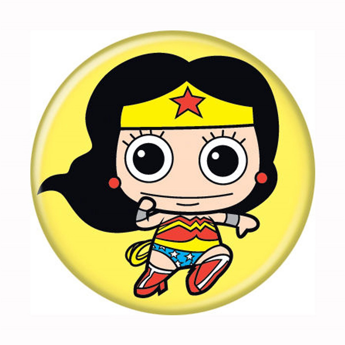 Wonder Woman Kawaii Button, Yellow