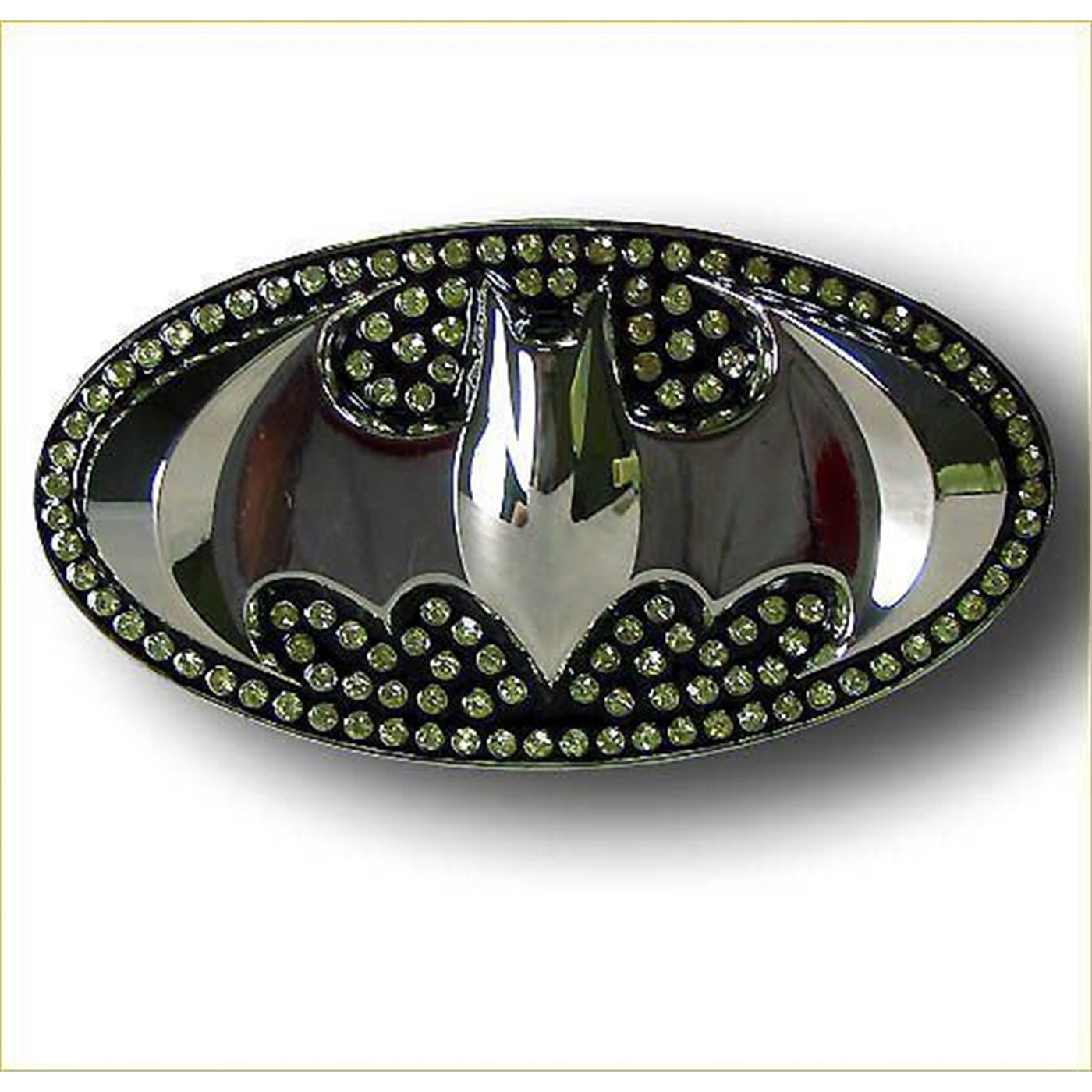 Batman Belt Buckle Gold Rhinestones