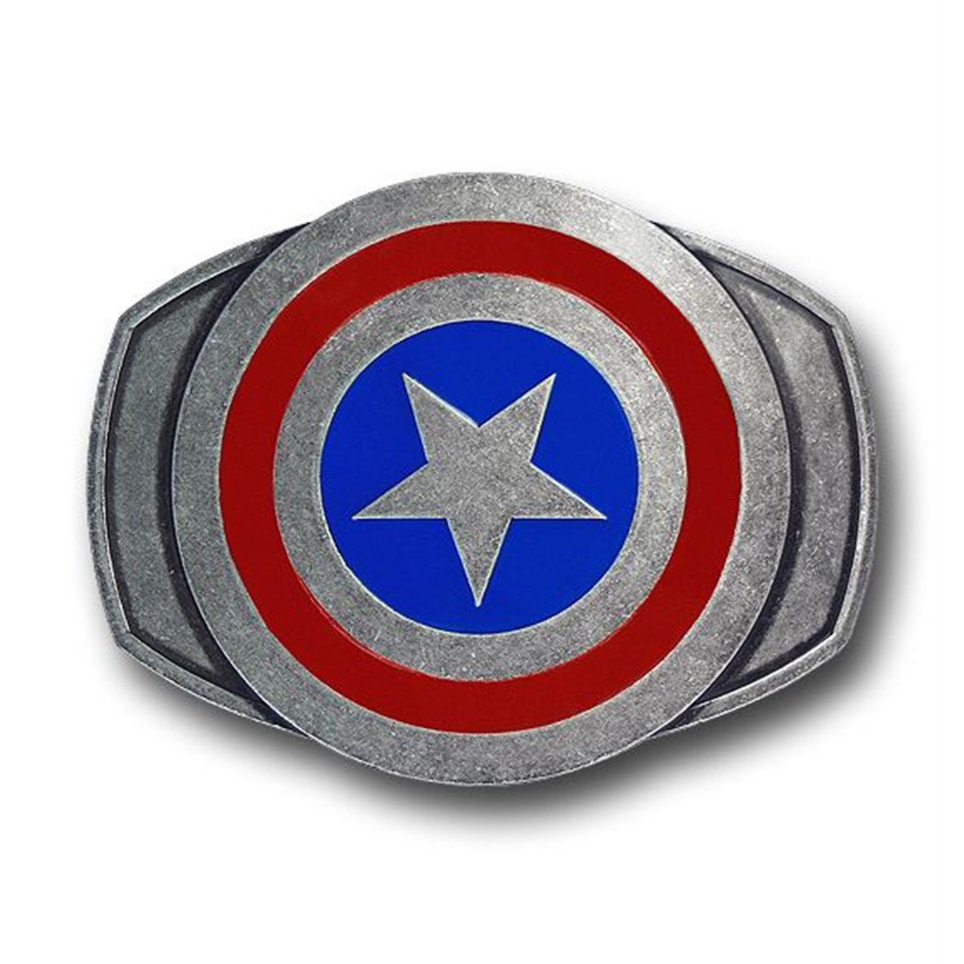 Captain America Pewter Shield Belt Buckle, Grey