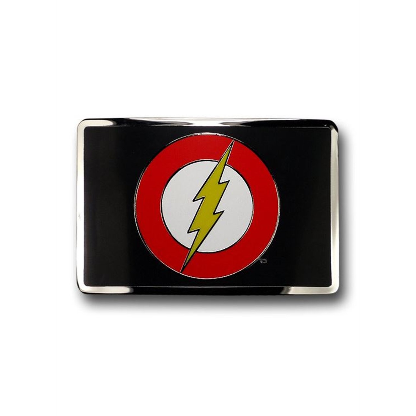 Flash Symbol Rectangular Belt Buckle, Black