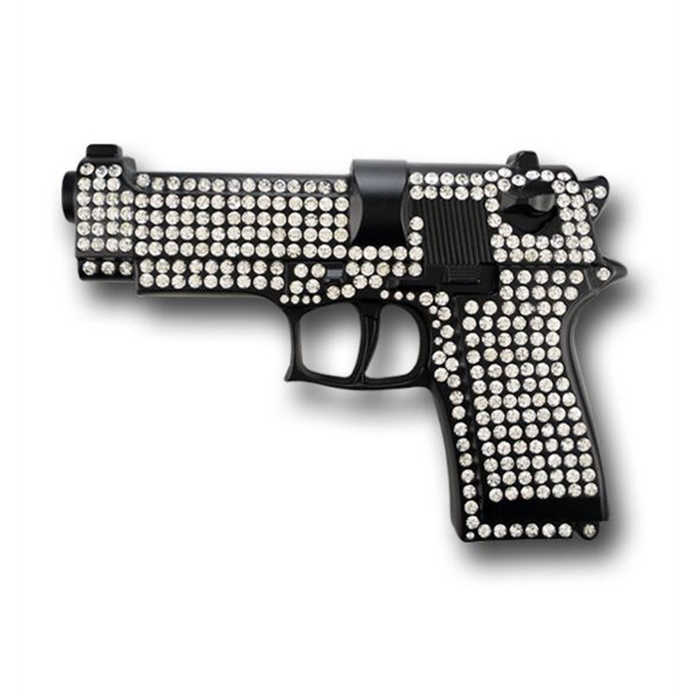 Punisher Frank's 9mil Rhinestone Black Belt Buckle, Black