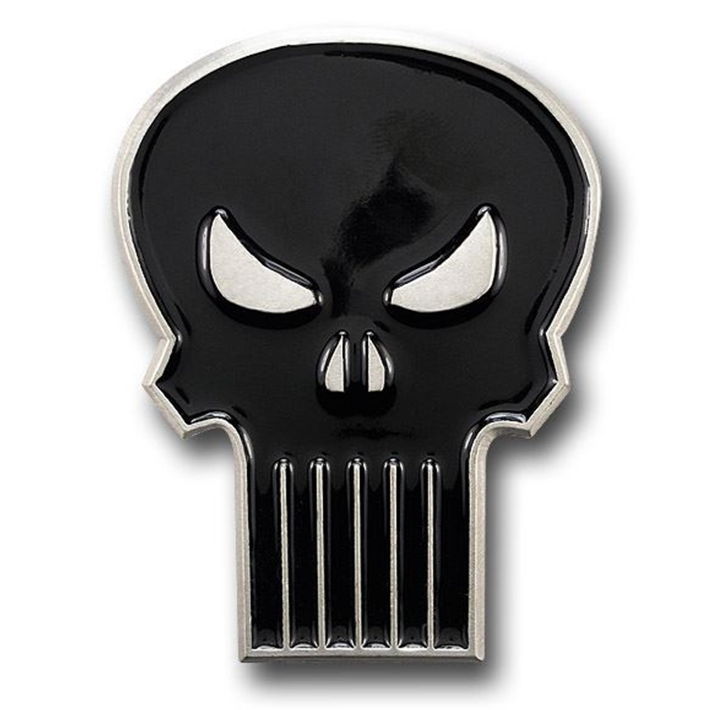Punisher Black Metal Belt Buckle, Black