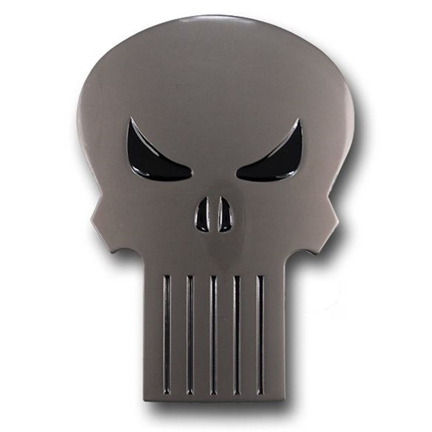 Punisher Gray Gloss Skull Belt Buckle, Grey
