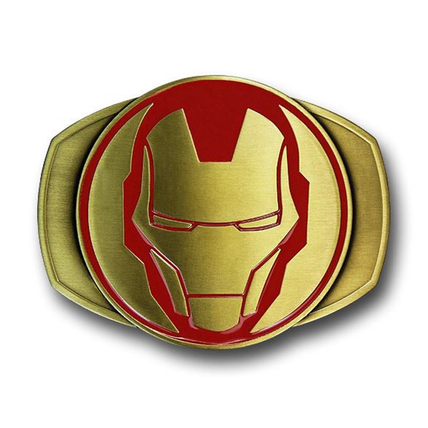 Iron Man Helmet on Brass Belt Buckle