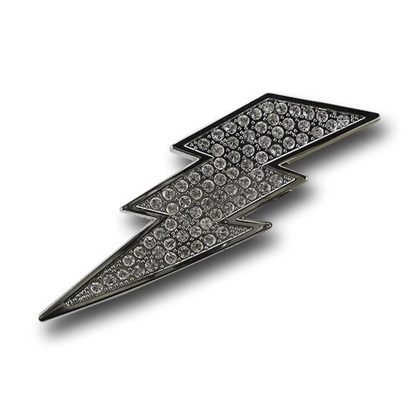 Shazam Silver Rhinestone Belt Buckle
