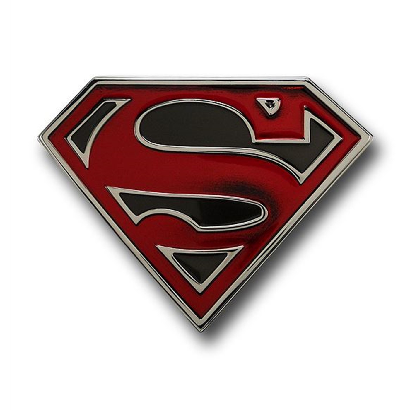 Superman Black Enamel Transluscent Belt Buckle, Red