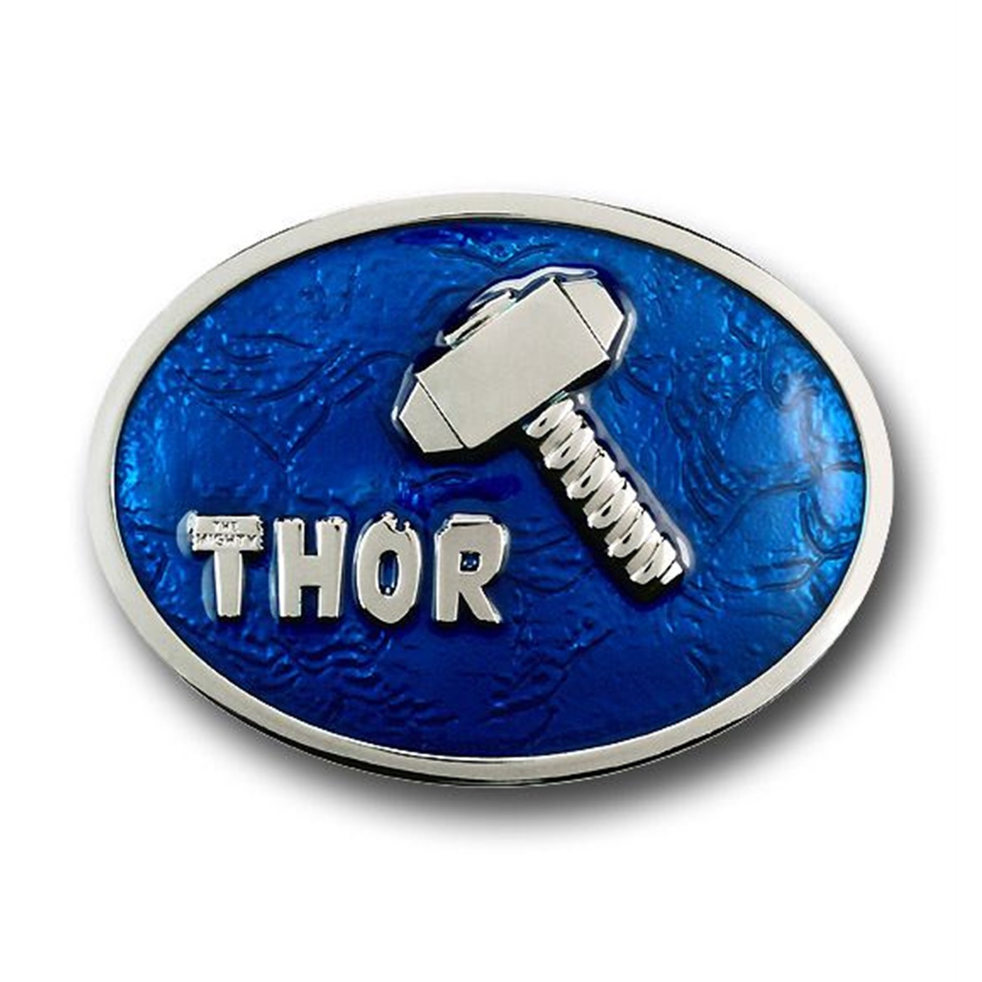 Thor Blue Oval Belt Buckle, Blue