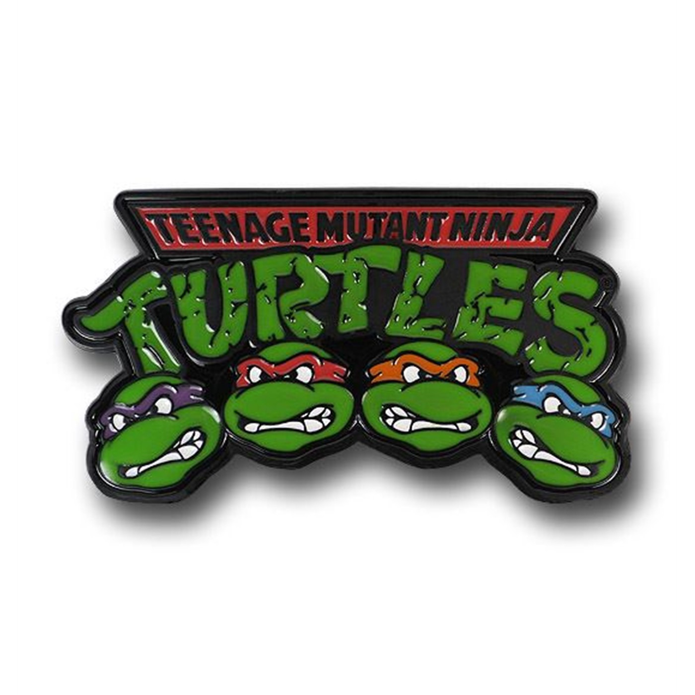 TMNT Heads Metal Belt Buckle, Green