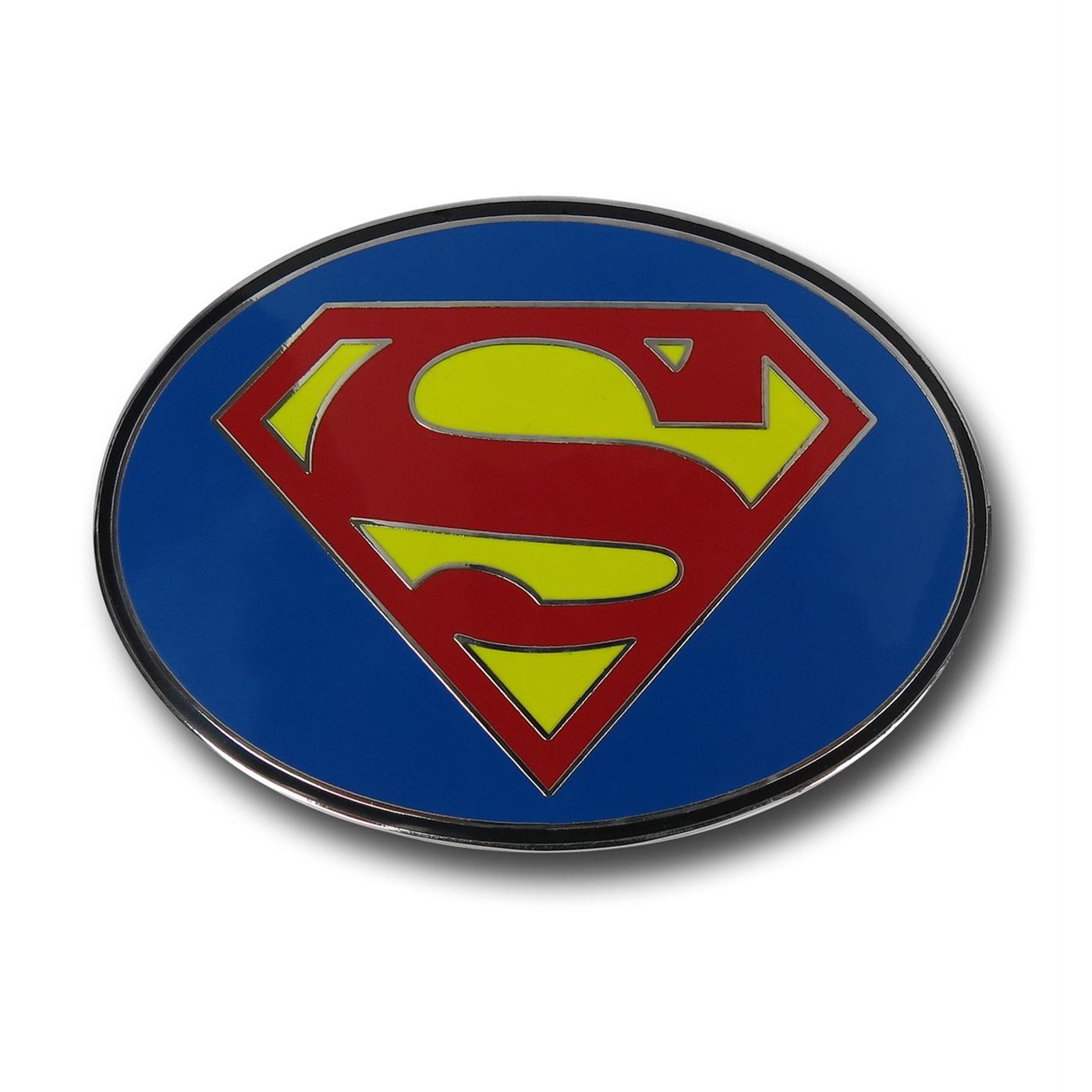 Superman Symbol Oval Belt Buckle, Blue