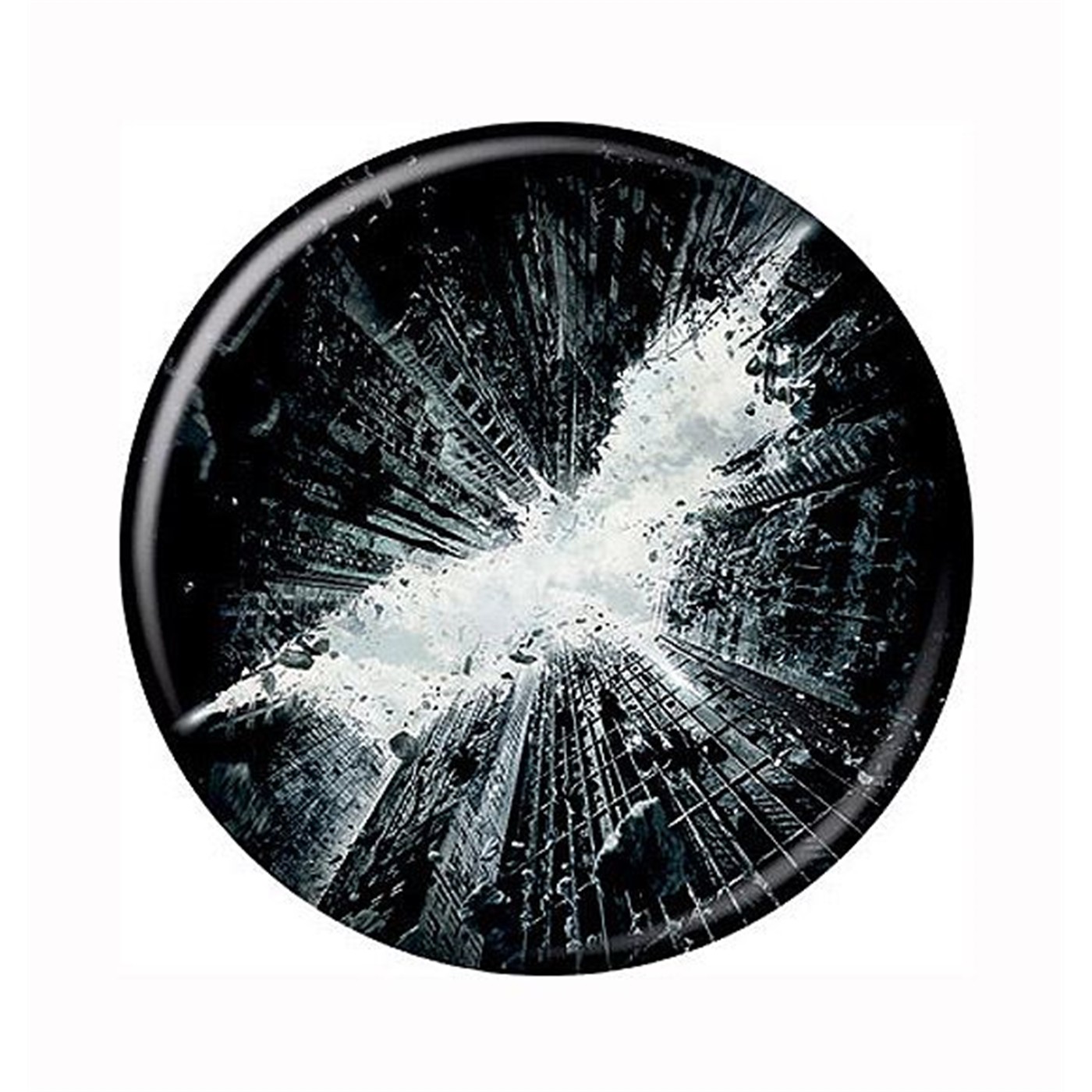 Batman Dark Knight Rises Crumble Symbol Button, Black