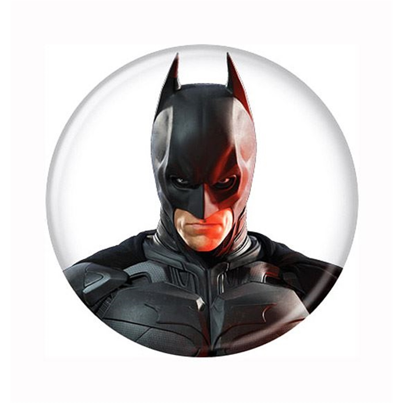 Batman Dark Knight Rises Stern Look Button, White