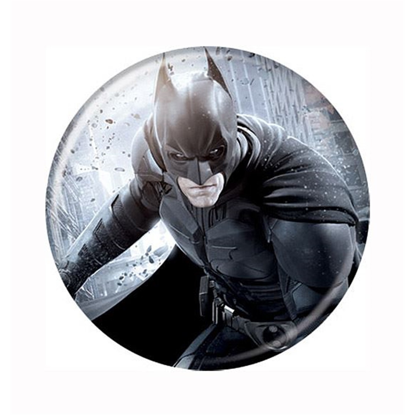 Batman Dark Knight Rises Tough Streets Button, White