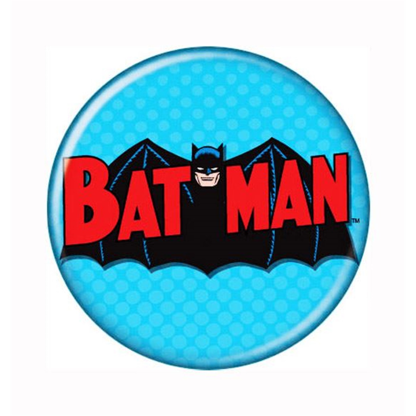 Batman Retro Logo Button, White