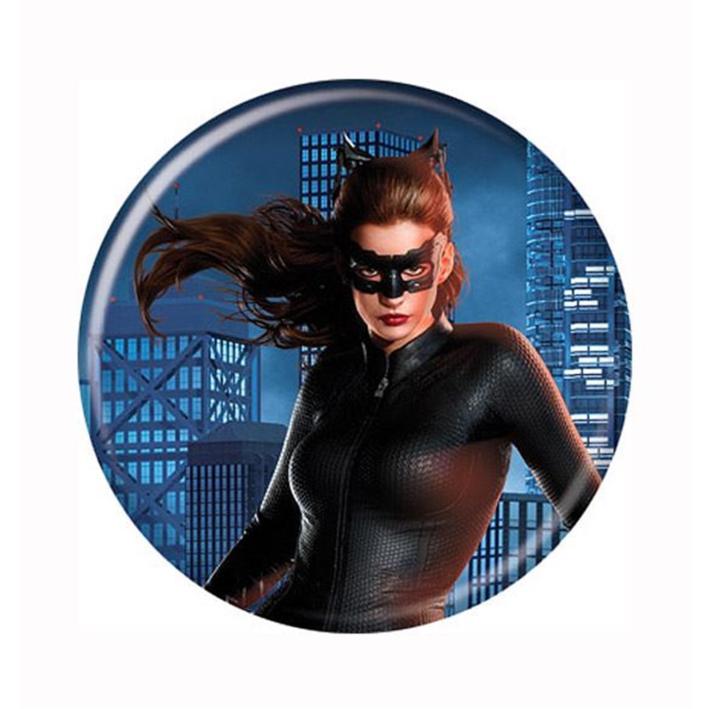 Dark Knight Rises Catwoman City Shot Button, White