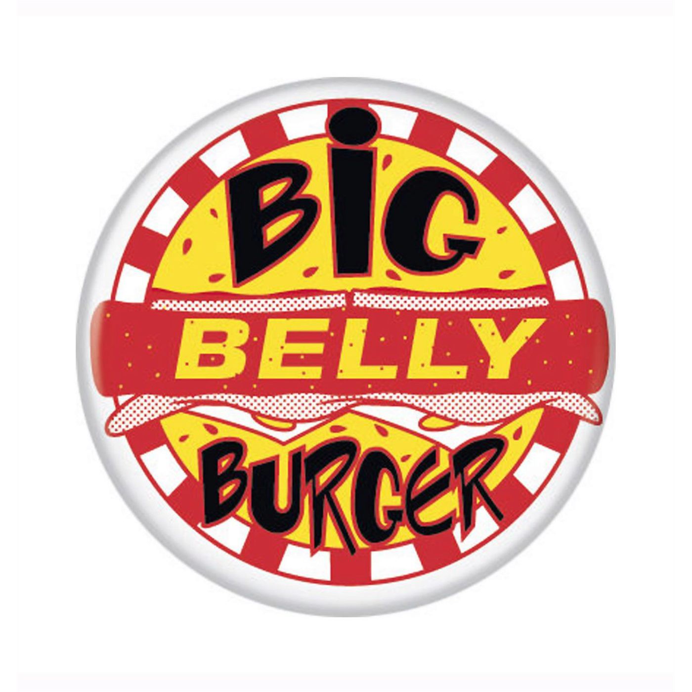 Arrow Big Belly Burger Button, Red
