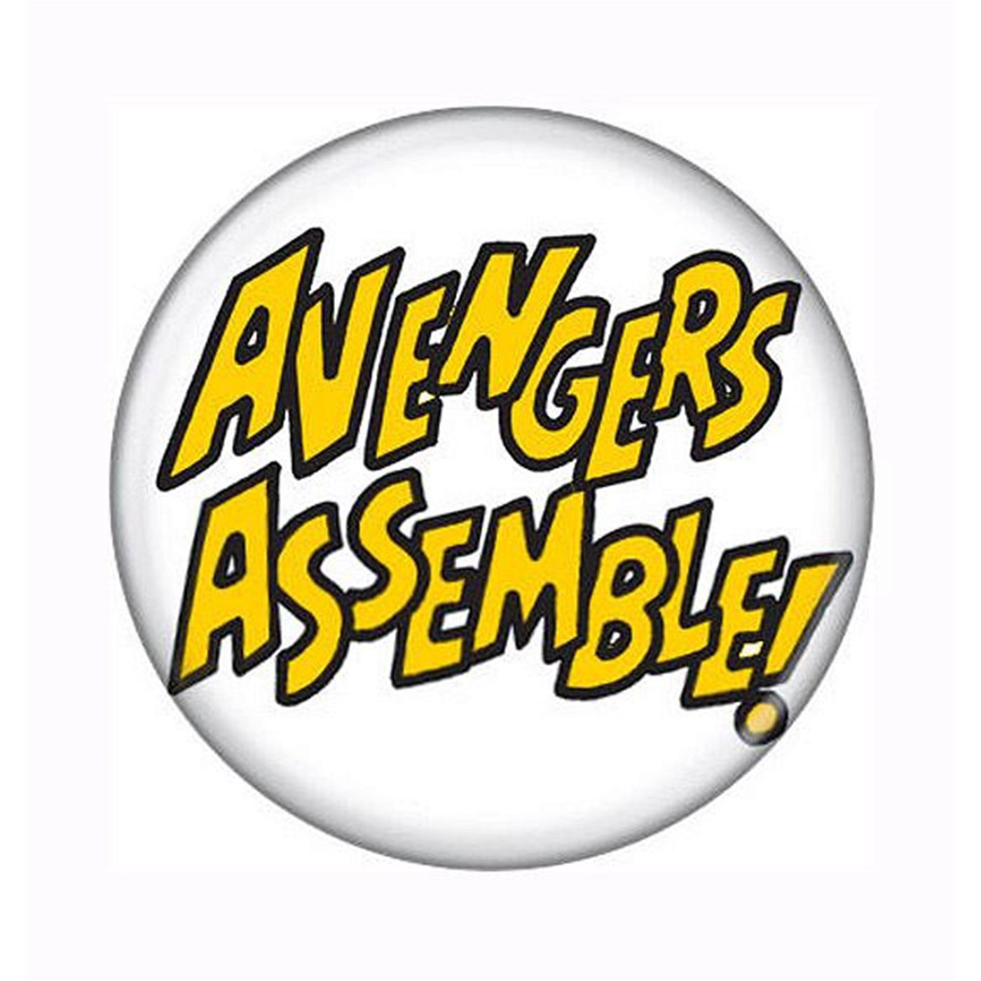 Avengers Assemble! Button, White