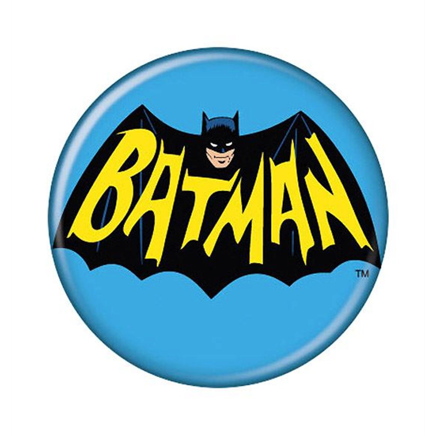 Adam West Batman Logo Button, Blue