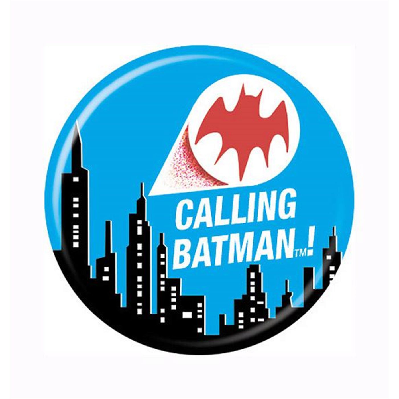 Calling Batman Button, White