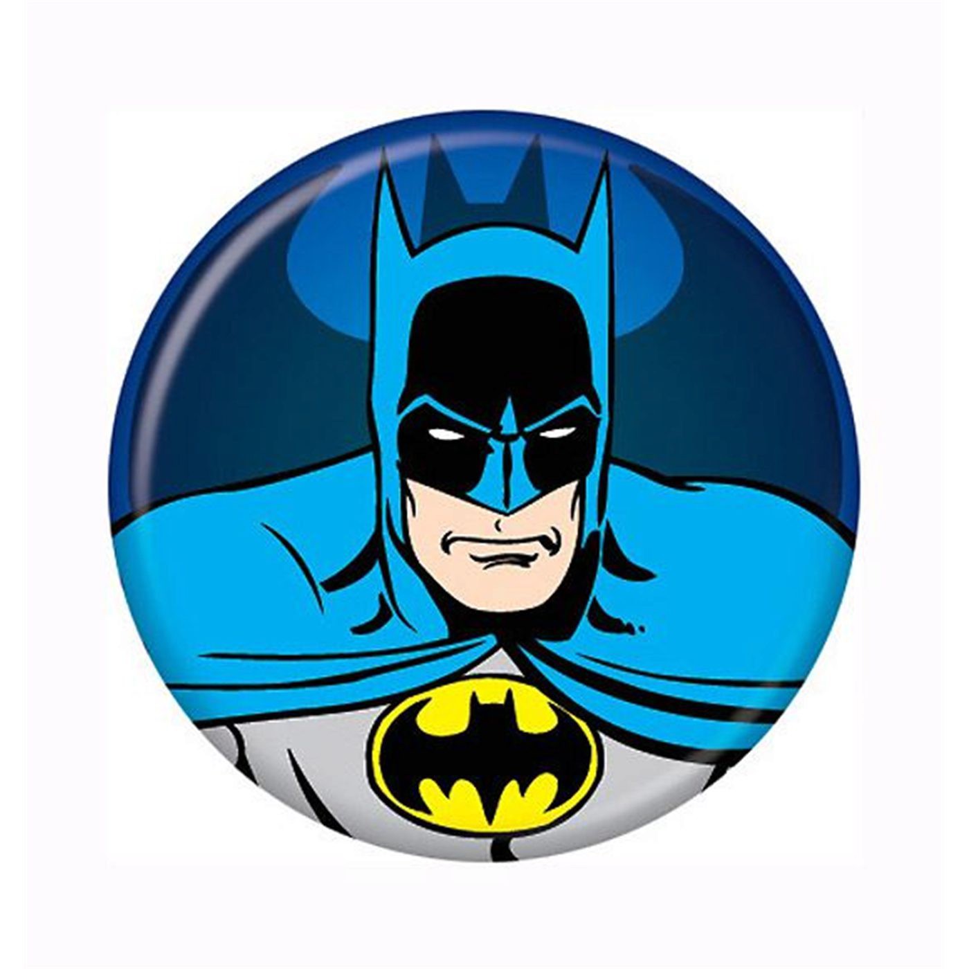 Batman Button Head Shot, White