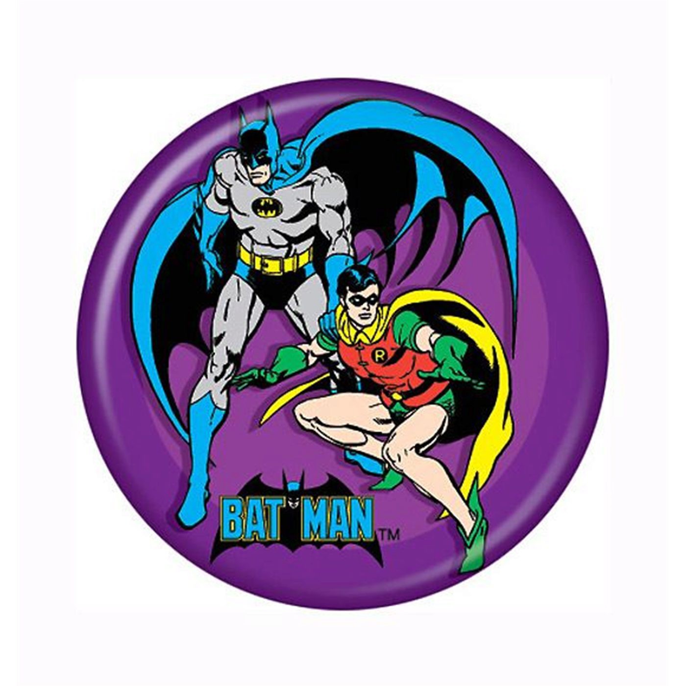 Batman & Robin Button, White
