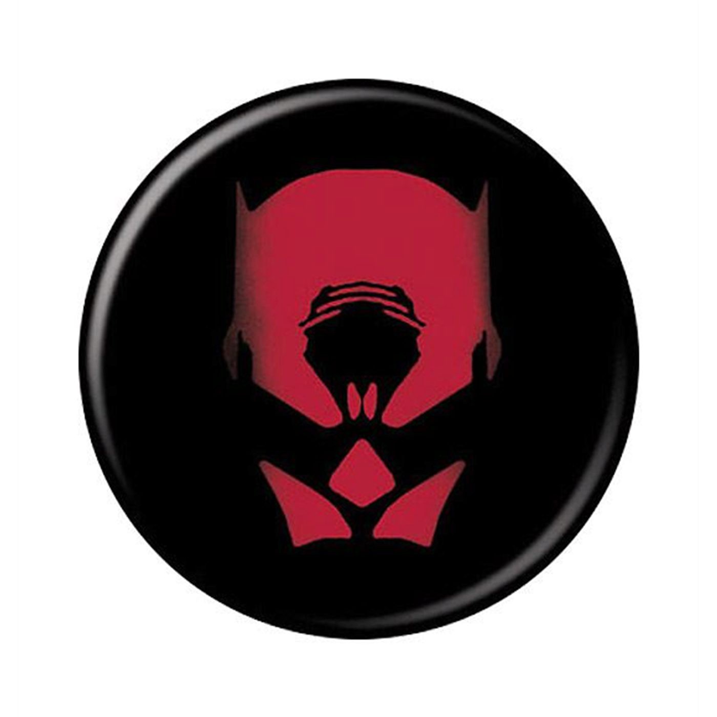 Batman Red Cowl Button, Black