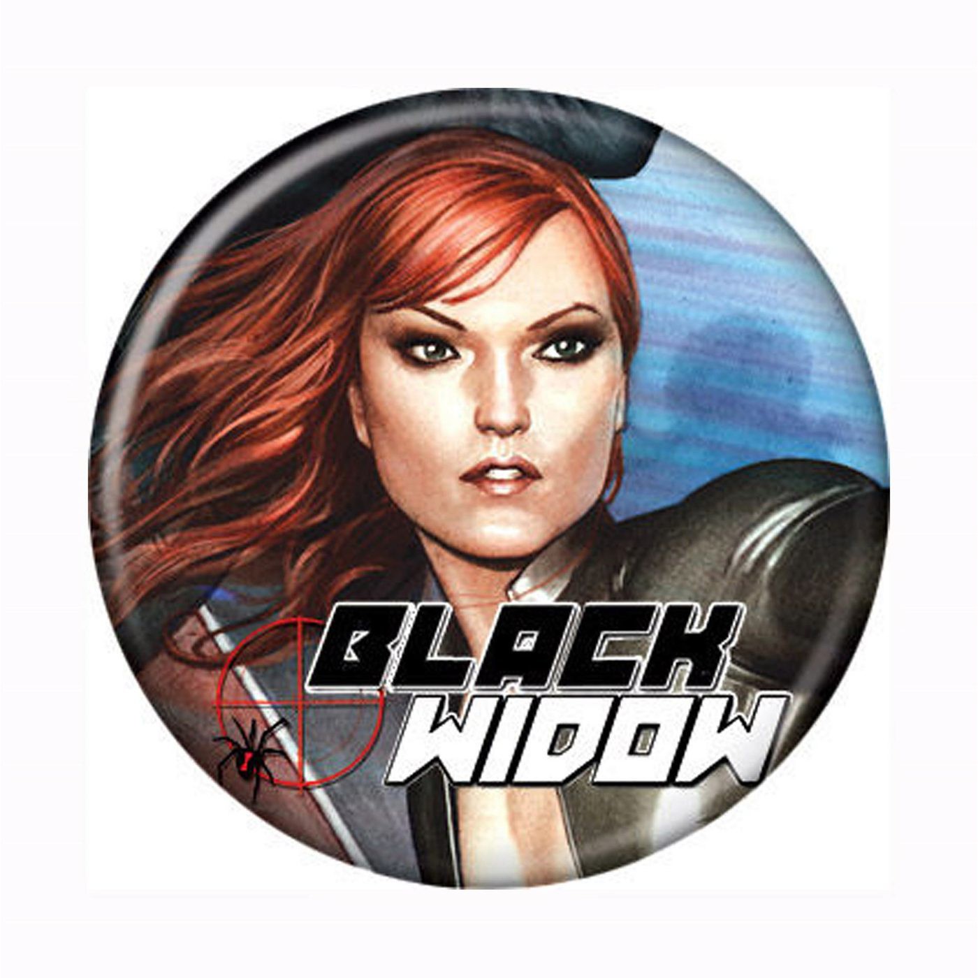 Black Widow Wind Swept Conditioned Hair Button, White