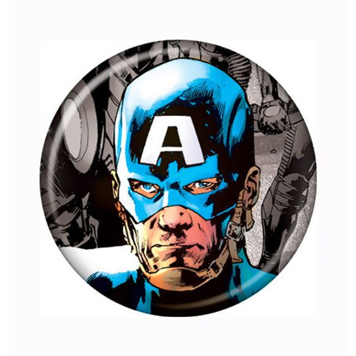 Ultimate Captain America Headshot Button, White