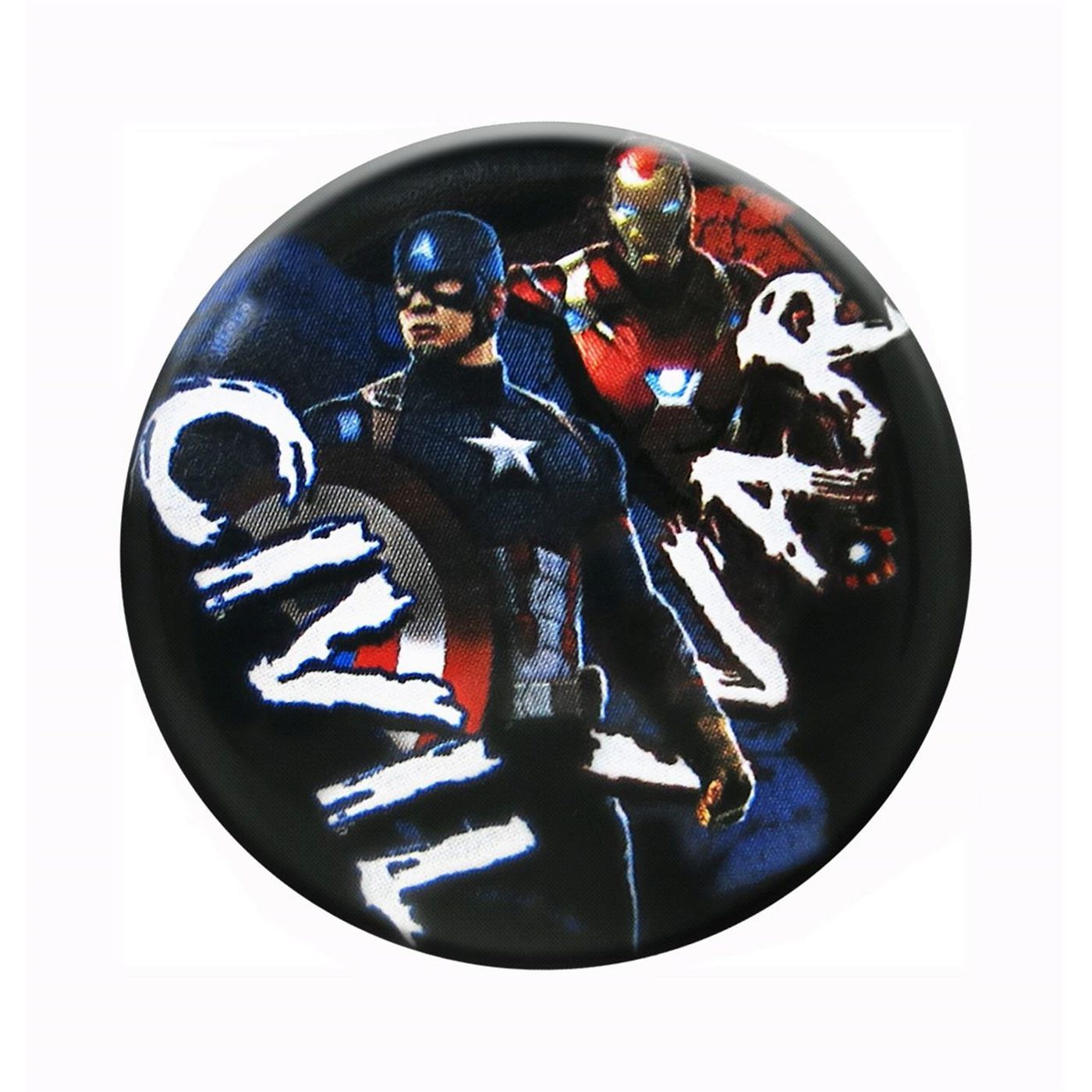 Captain America Civil War Cap Vs Iron Man Button, Blue