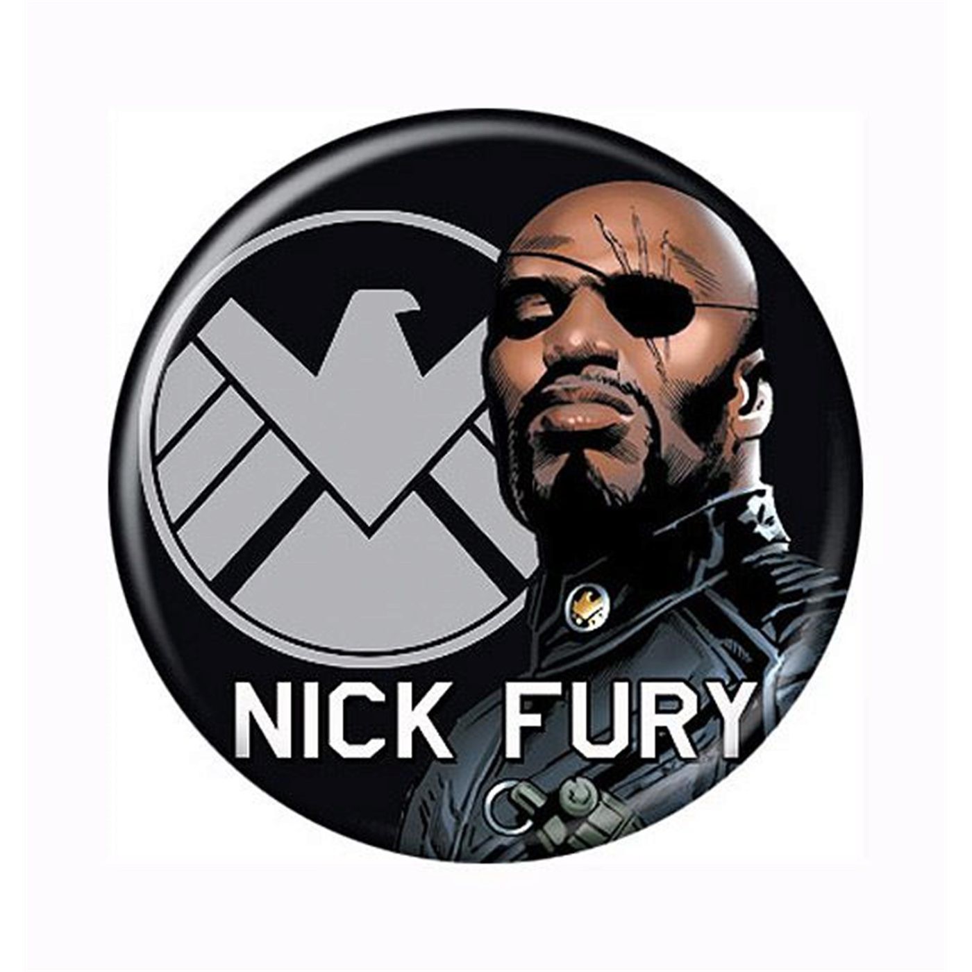 Director Nick Fury of S.H.I.E.L.D. Button, White
