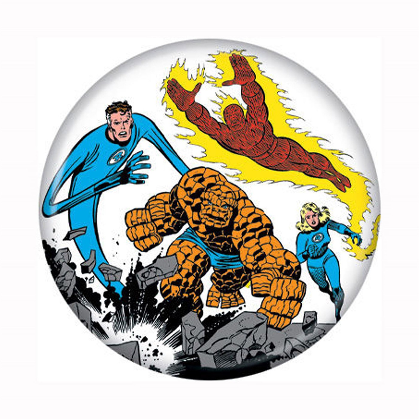 Fantastic Four Team Button, White