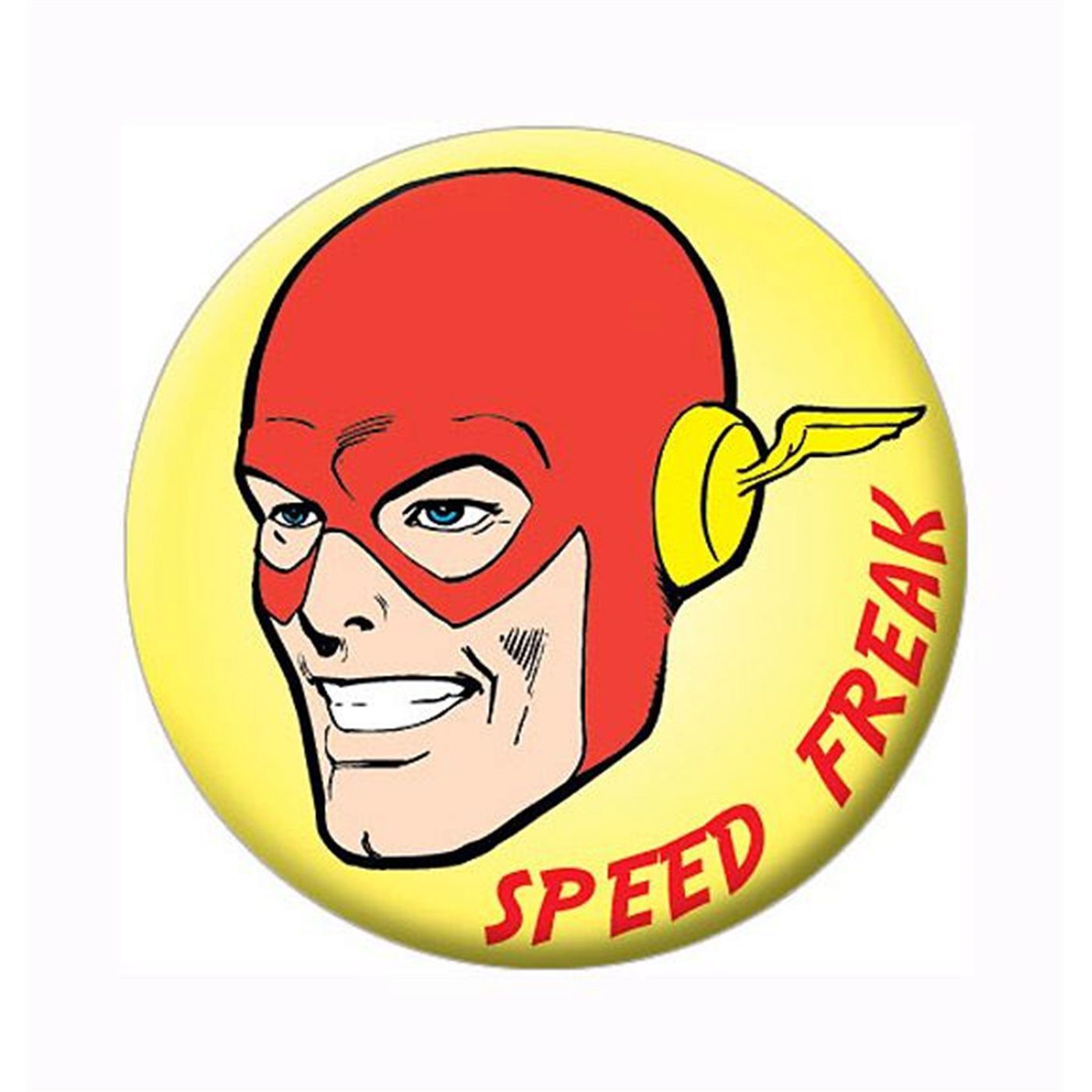Flash Speed Freak Yellow Button, White