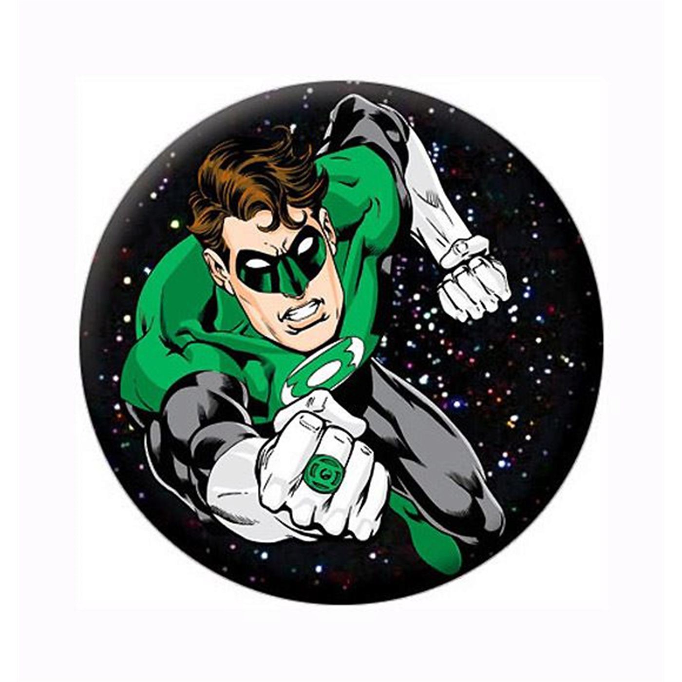 Green Lantern Star Flyer Button, White