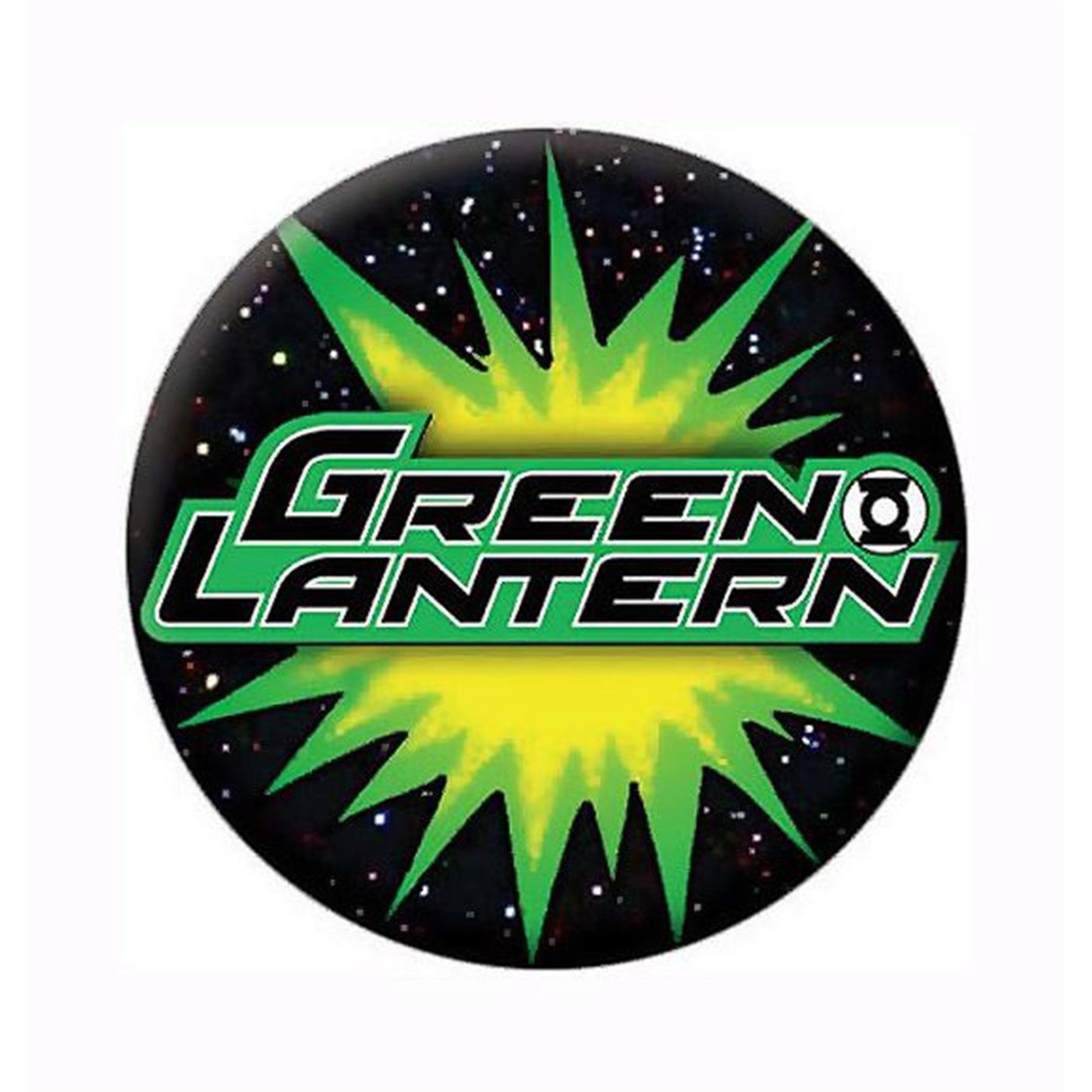 Green Lantern Logo Button, White