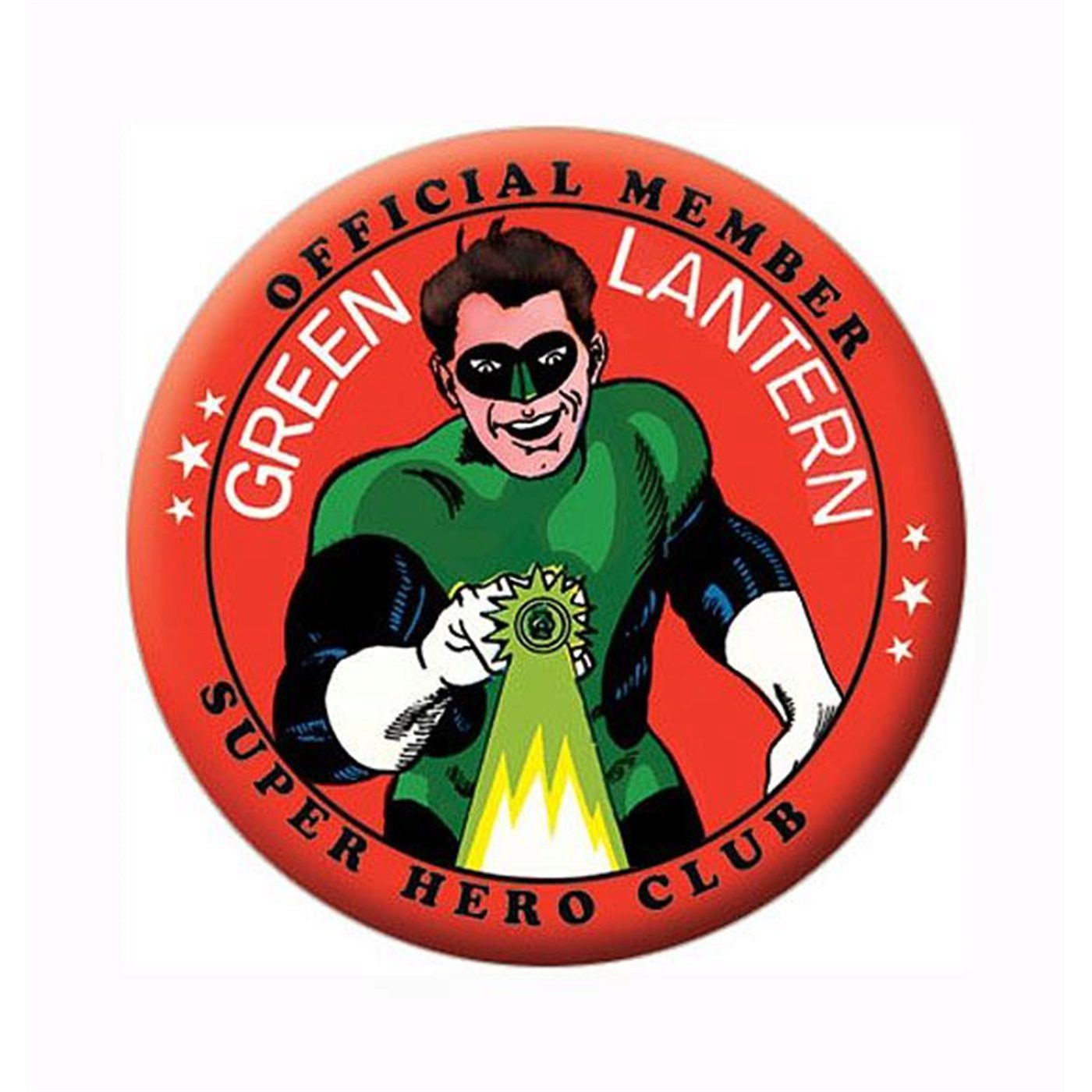 Green Lantern Official Member Button, White