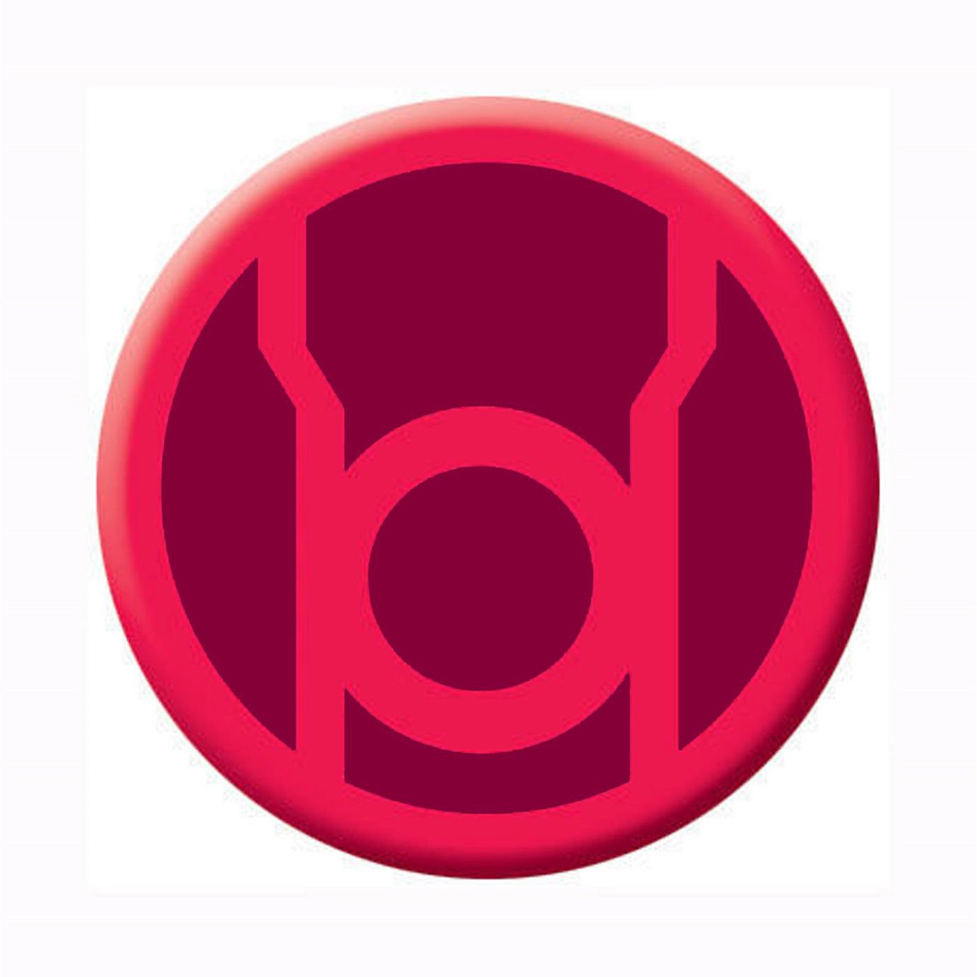 Green Lantern Red Lantern Symbol Button, Red