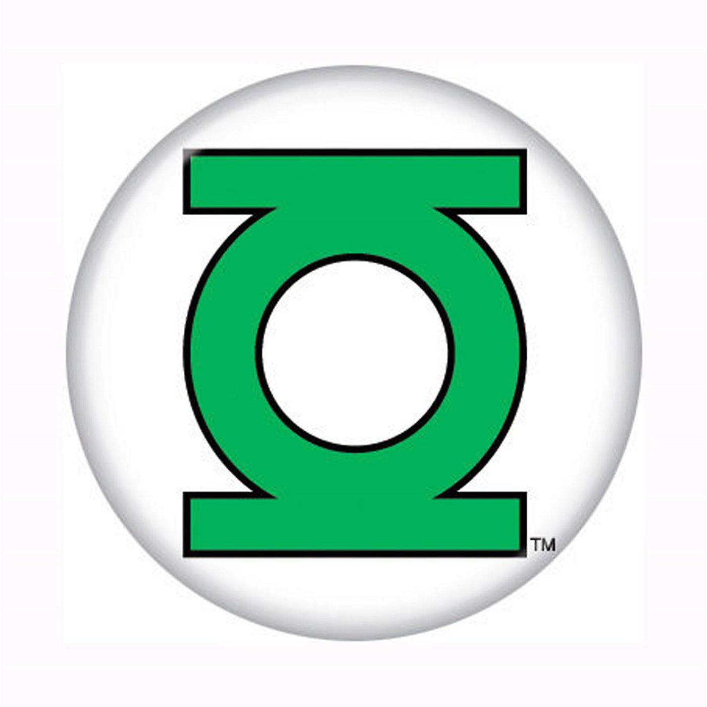 Green Lantern Button Symbol, White