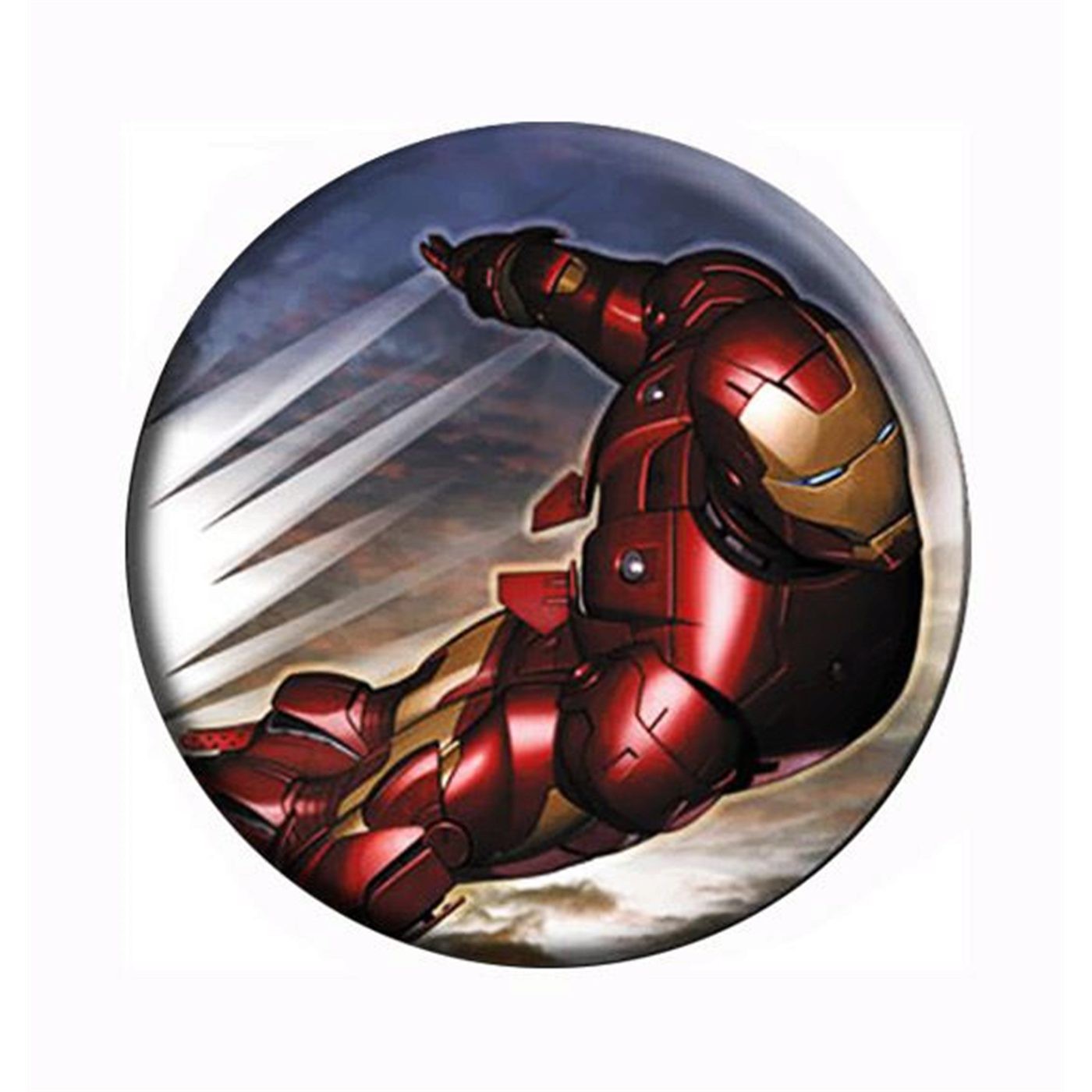 Iron Man Flying Button, White