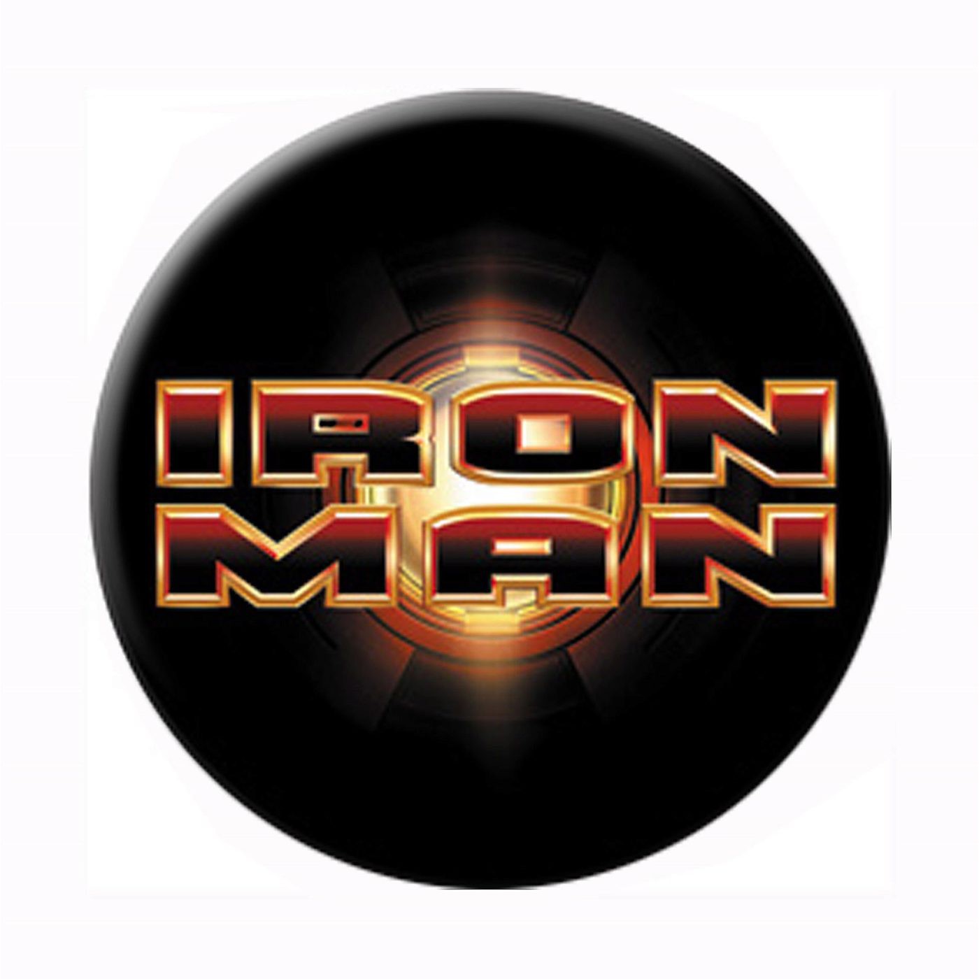 Iron Man Movie Logo Button, White