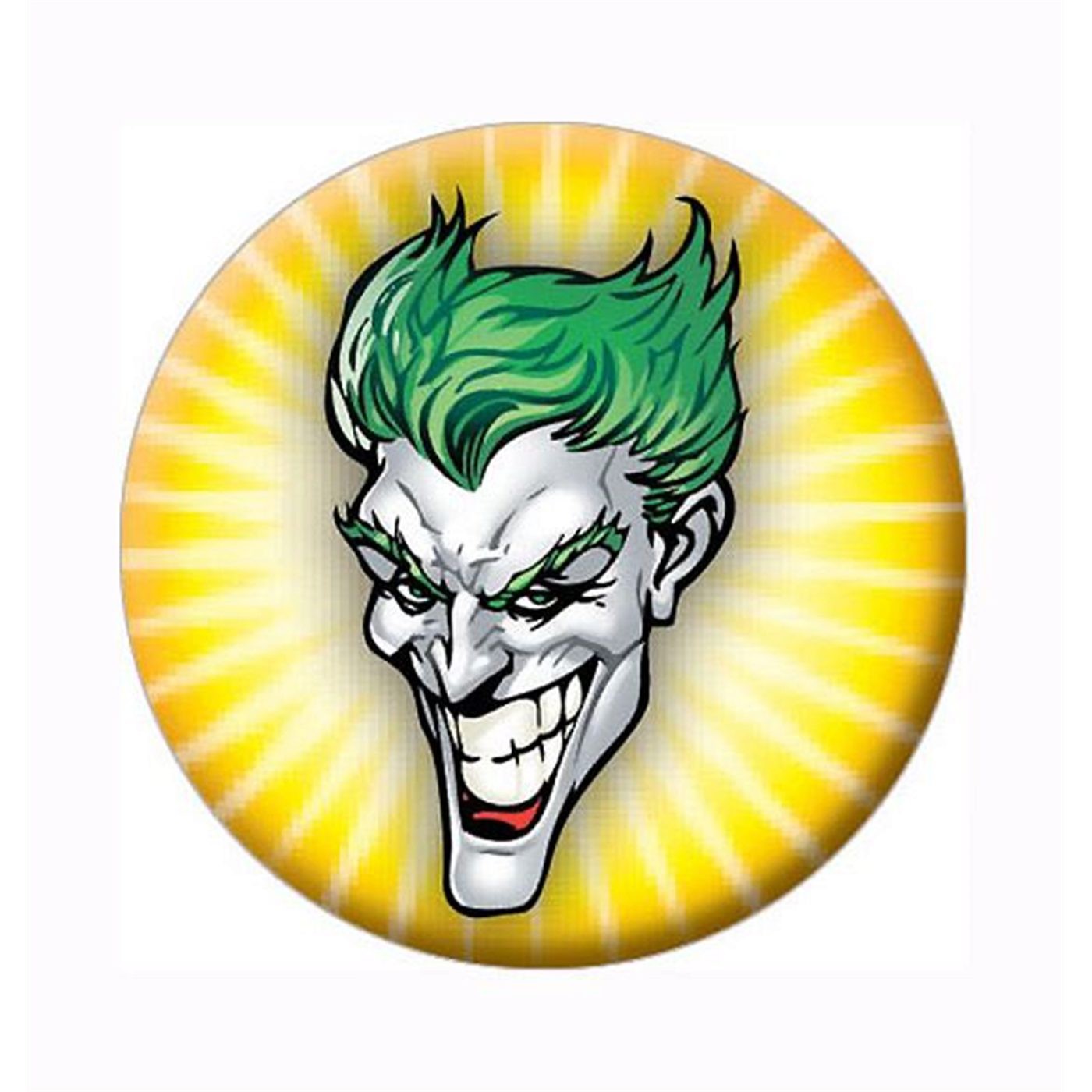 Joker Crazy Face Yellow Button, Yellow