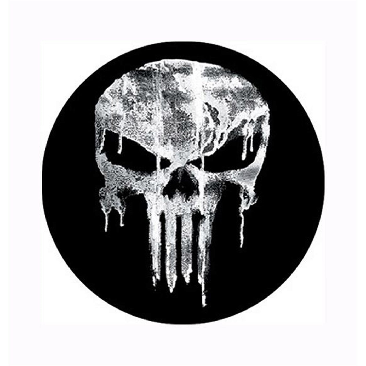 Punisher Dripping Skull Symbol Button, Black