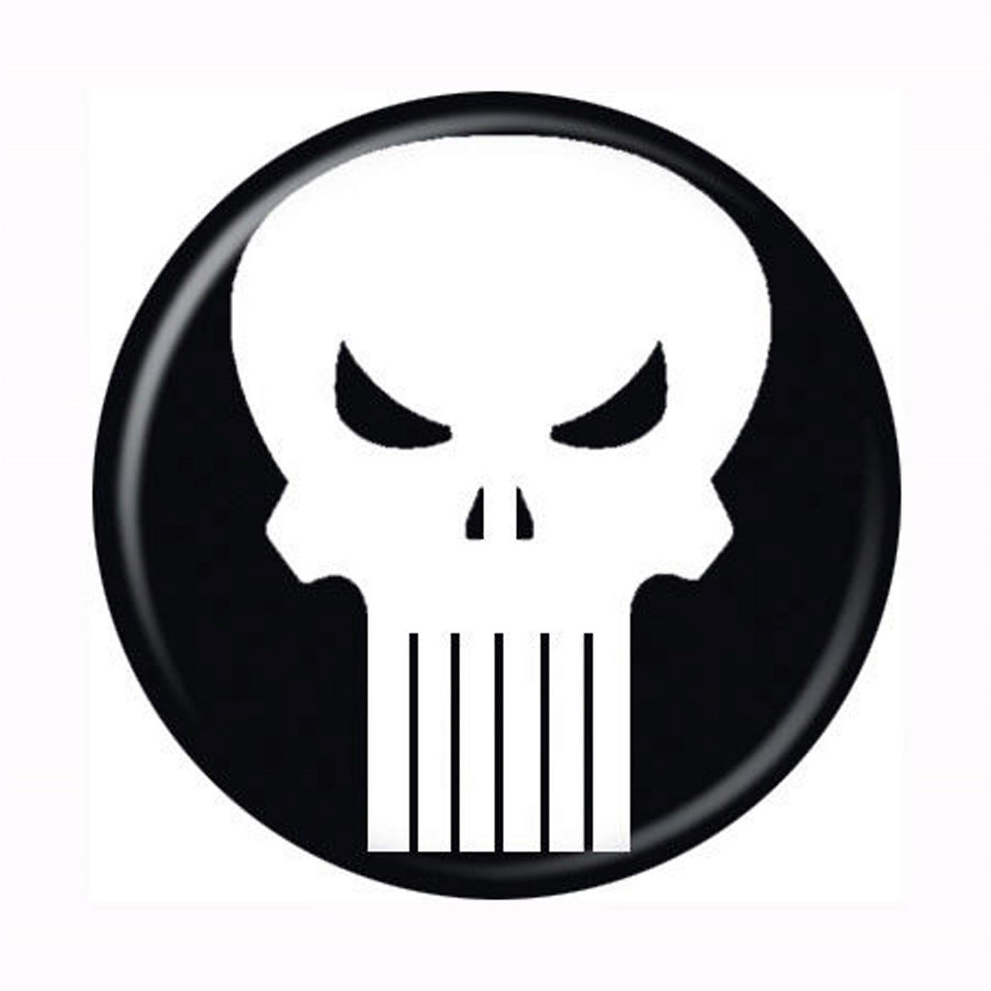 Punisher Skull Symbol Button, Black