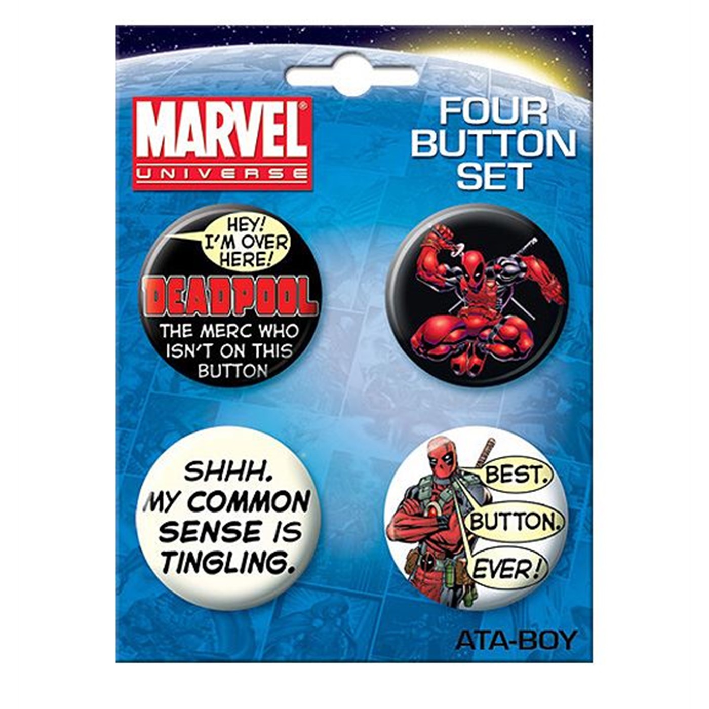 Deadpool Best Button Ever Set, White