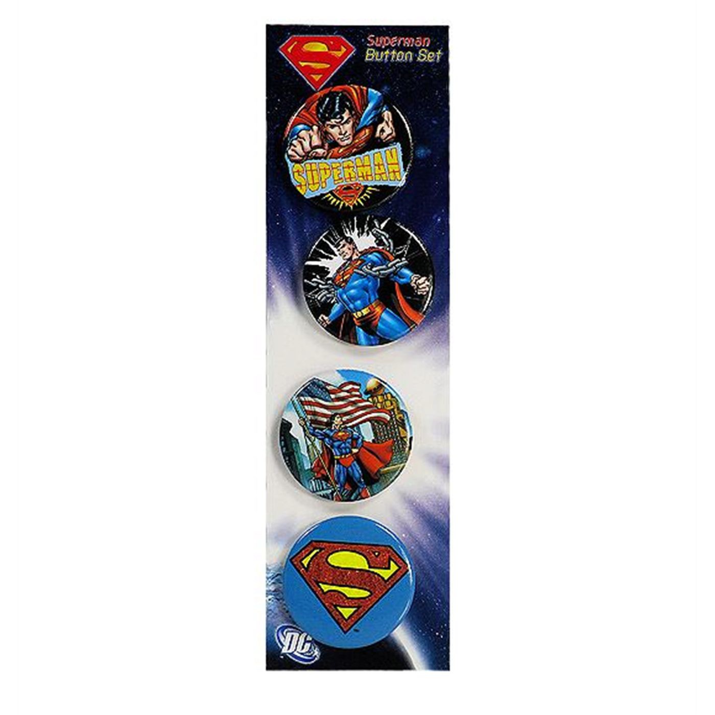 Superman Images and Symbol Button Set, White