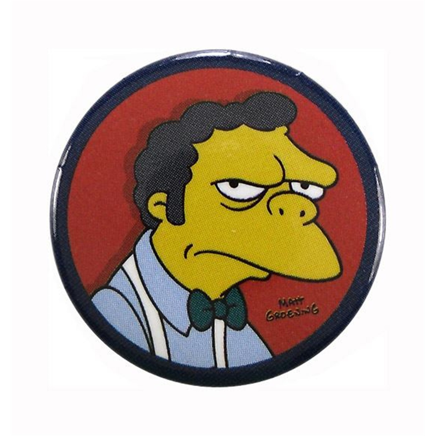 Simpsons Moe Button, White